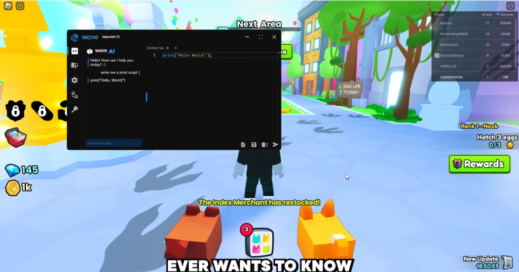 Ultimate Roblox Cheats – Undetected Scripts, Executor & Cheat Engine Tools – QLMShop Wave Executor interface showcasing its intuitive design and script execution capabilities.